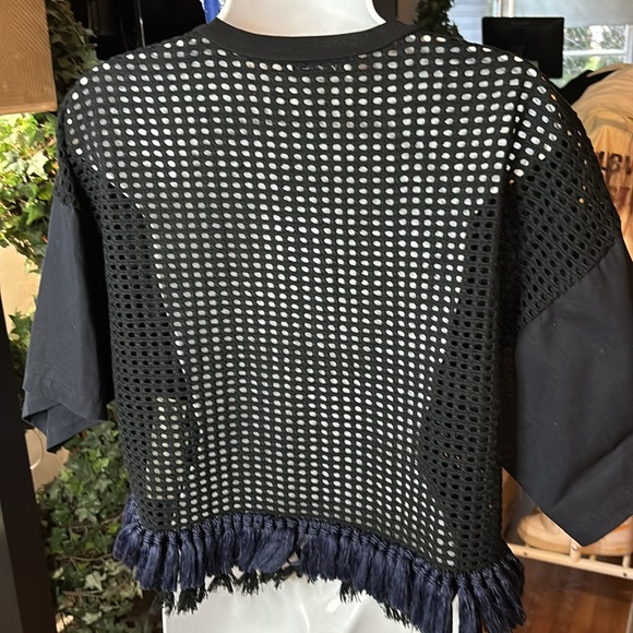 3.1 Phillip Lim crop top, tassels, cut out cloth at back, fringed trim. Size 6. - Picture 4 of 7